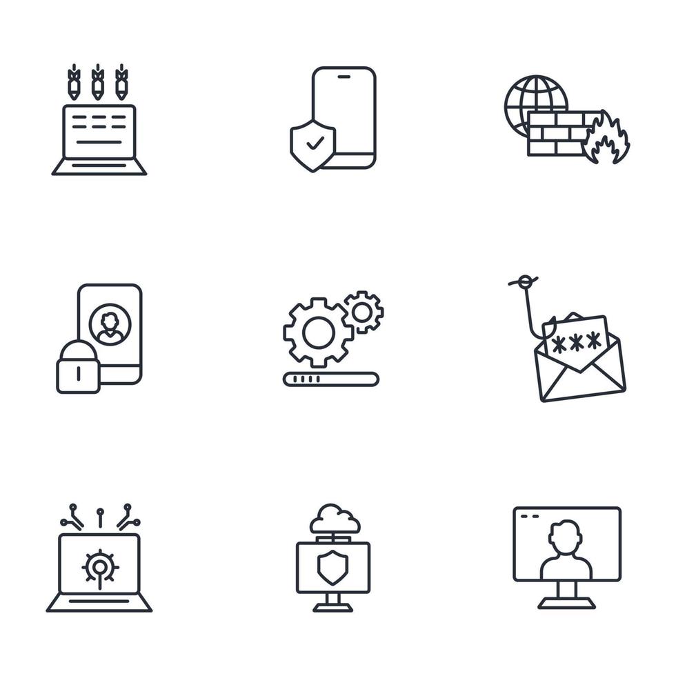 Cybersecurity icons set . Cybersecurity pack symbol vector elements for infographic web