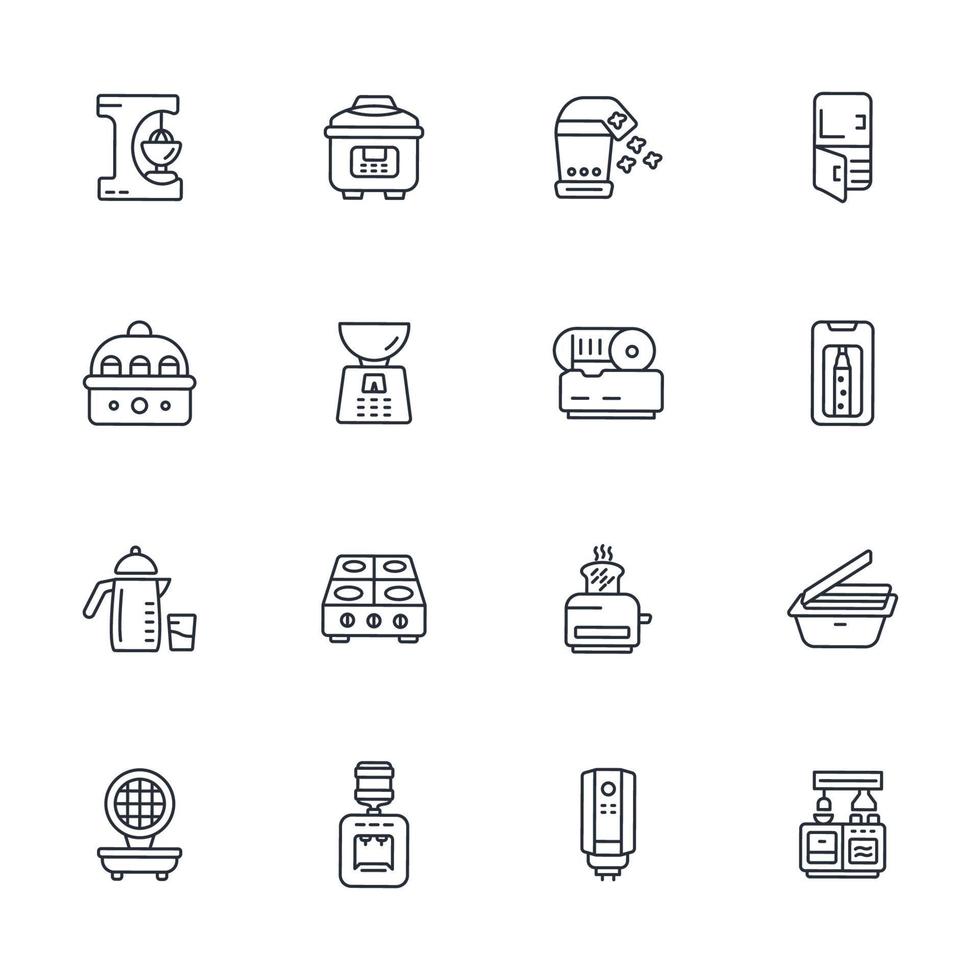 electrodomésticos de cocina iconos símbolo elementos vectoriales para infografía web vector