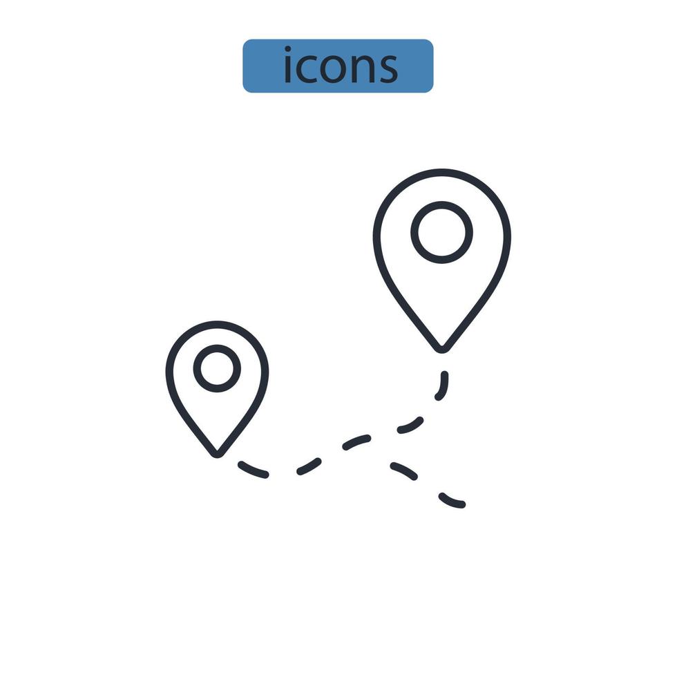 iconos de ruta símbolo elementos vectoriales para web infográfico vector