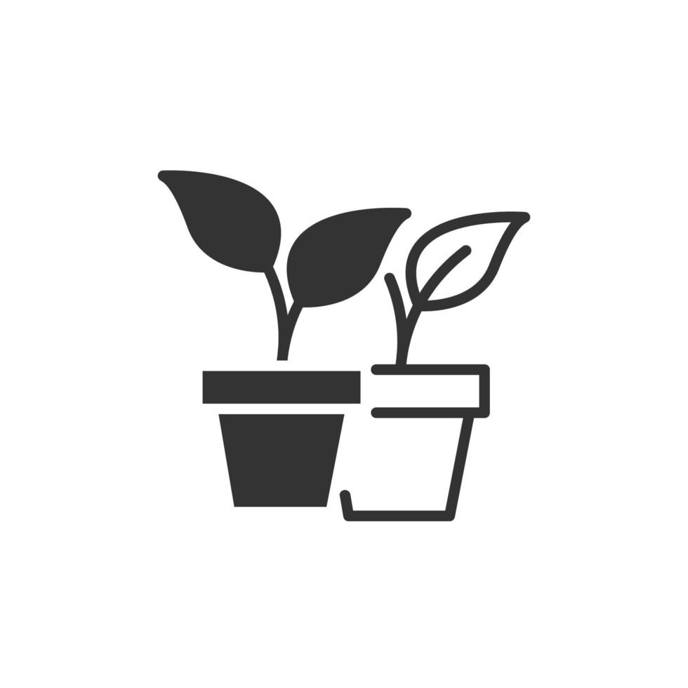 iconos de maceta de plantas símbolo de elementos vectoriales para web de infografía vector
