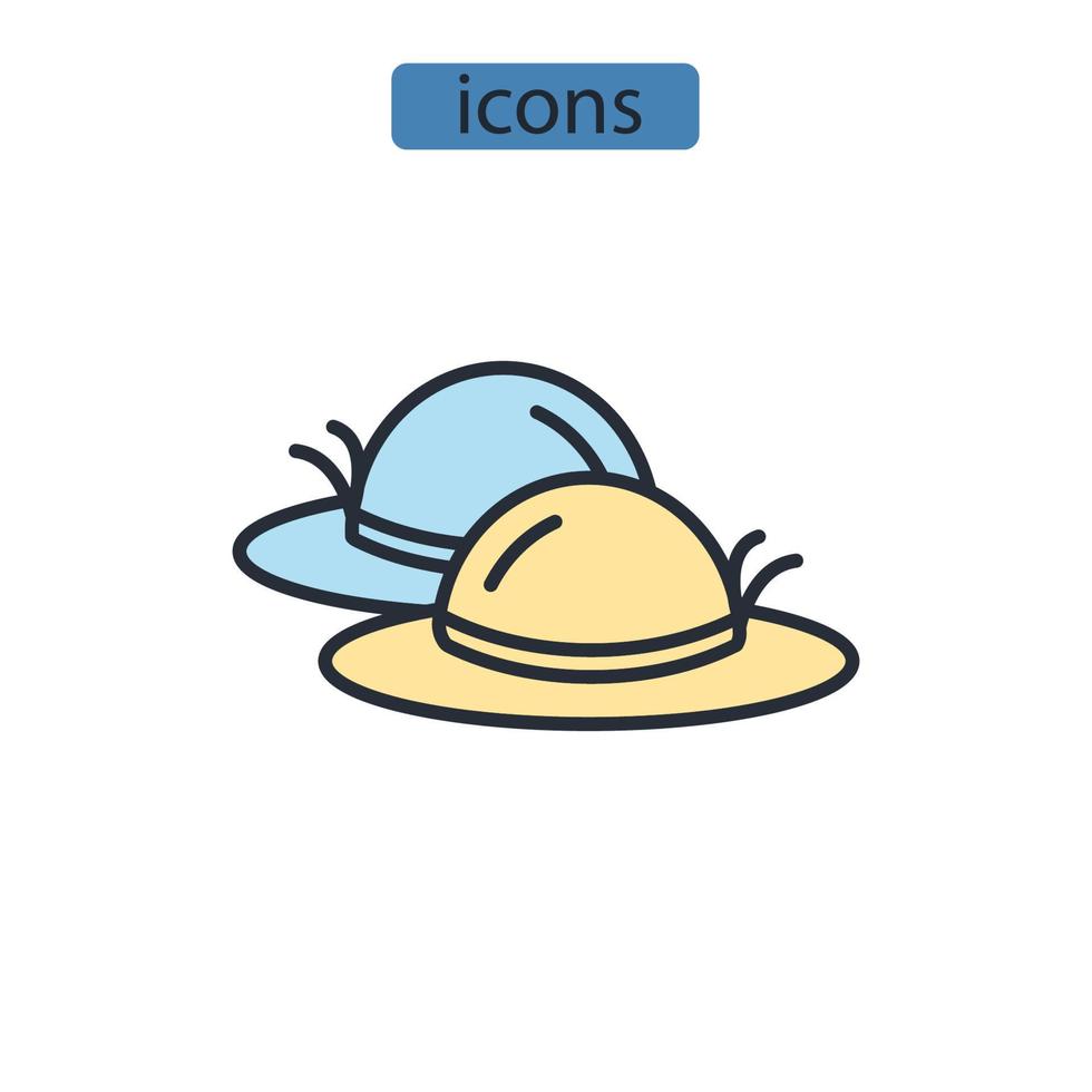sombrero, iconos, símbolo, vector, elementos, para, infographic, tela vector