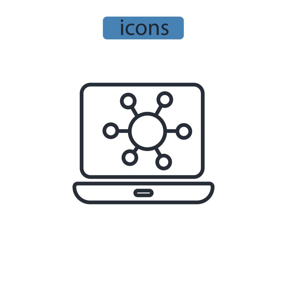 iconos de red símbolo elementos vectoriales para web infográfico vector