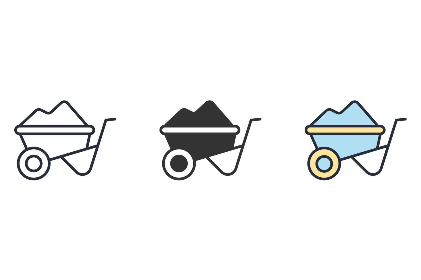 wheelbarrow icons  symbol vector elements for infographic web