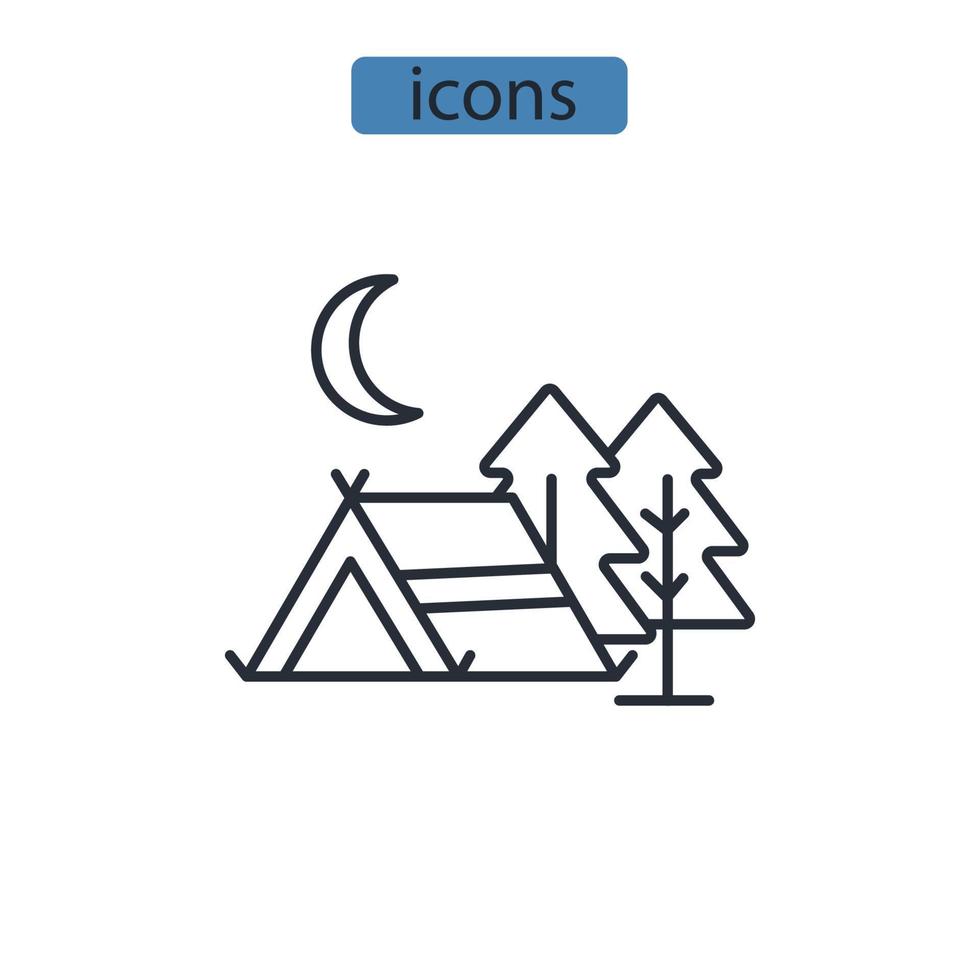 Camp icons  symbol vector elements for infographic web