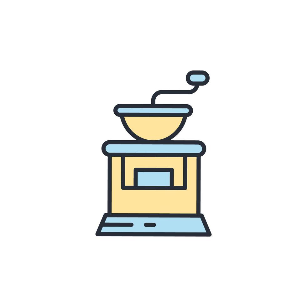 iconos de molinillo de café símbolo elementos vectoriales para web infográfico vector