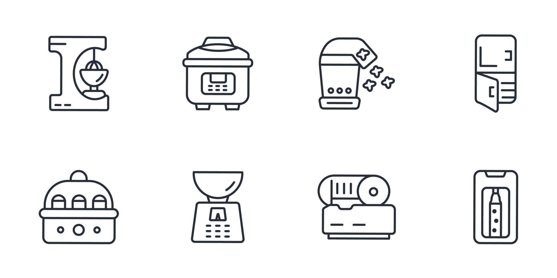 kitchen appliances icons  symbol vector elements for infographic web