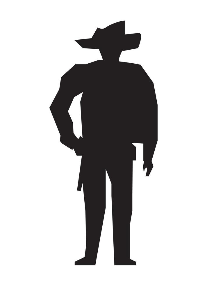 cowboy standing silhouette vector