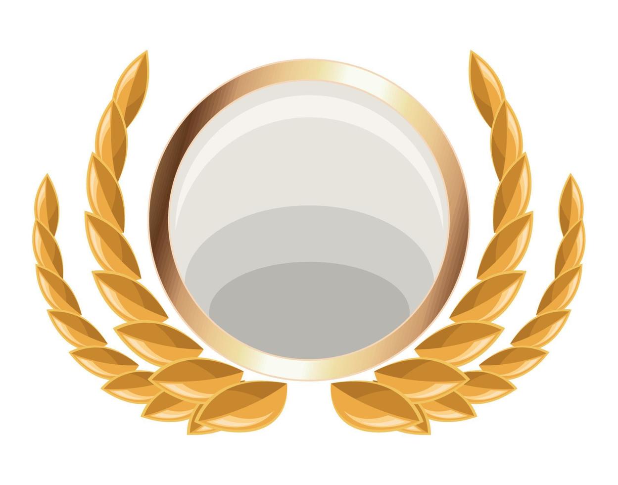 golden circular frame with wreath vector