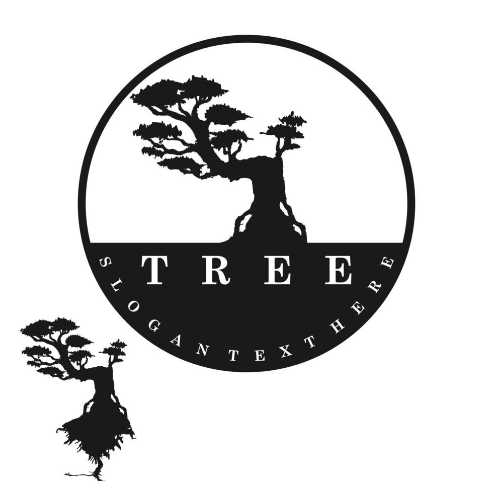 TREE ILLUSTRATION LOGO DESIGN ICON VECTOR