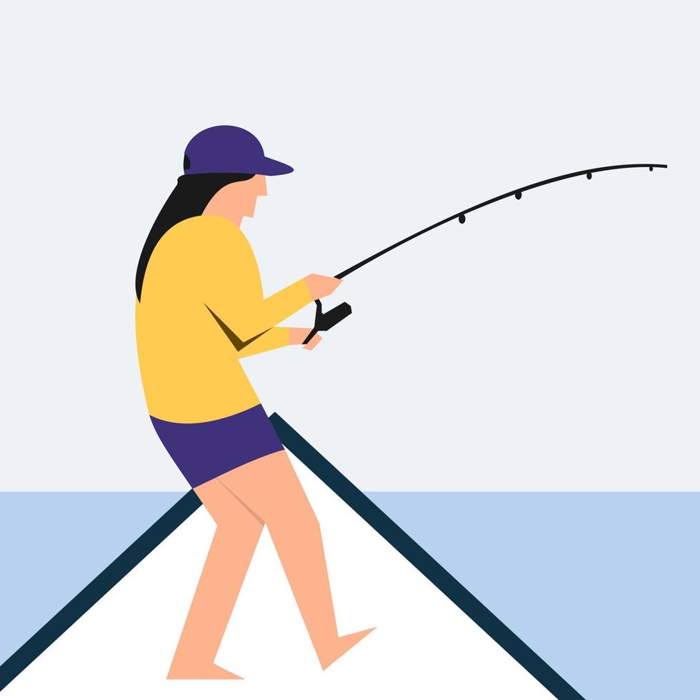 pescador ilustración diseño icono vector