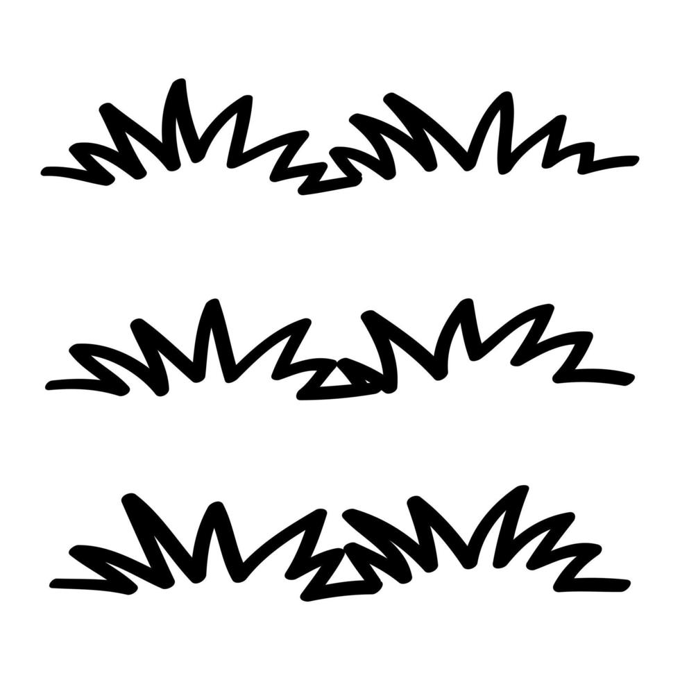 hand drawn grass collection doodle style vector