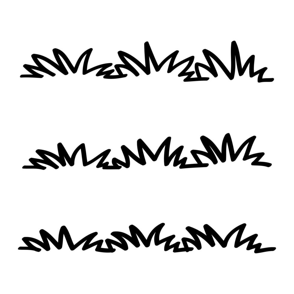 hand drawn grass collection doodle style vector