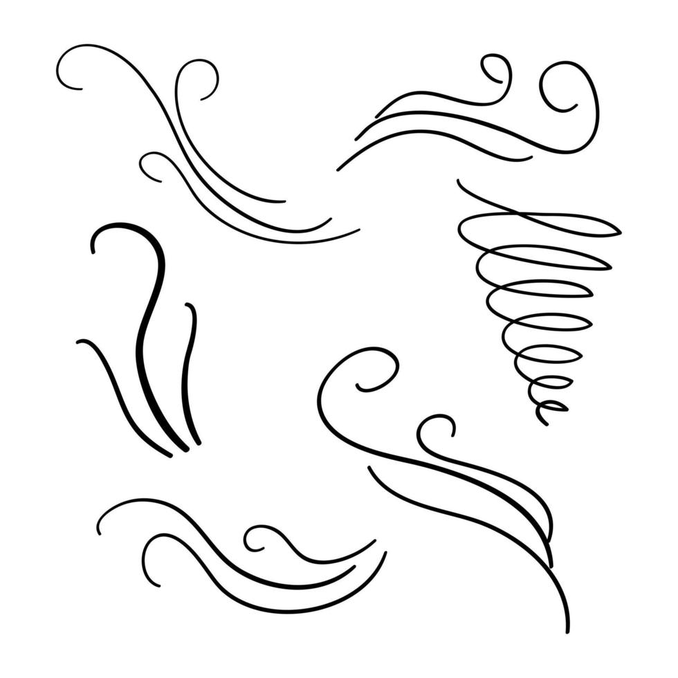 hand drawn wind illustration vector doodle style