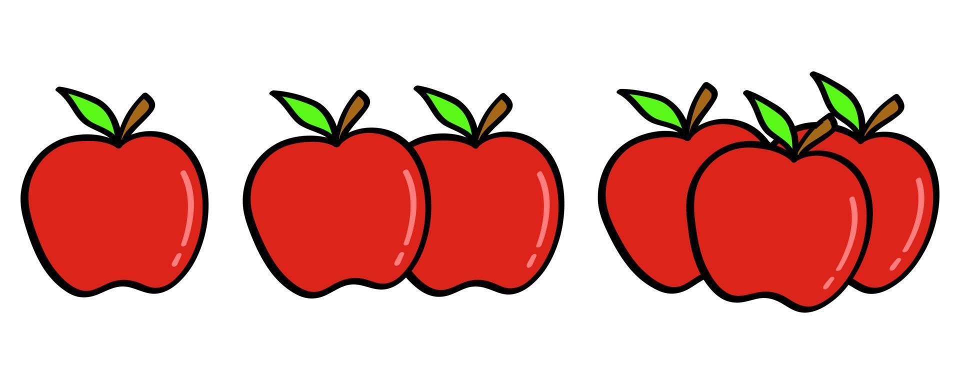 manzana dibujada a mano en estilo garabato vector