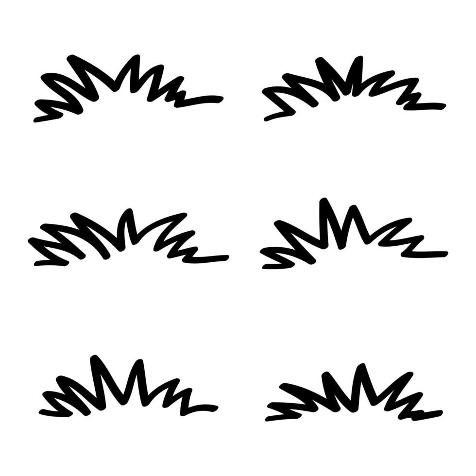 hand drawn grass collection doodle style vector