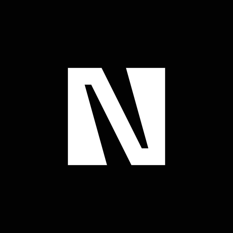 diseño moderno del logotipo del monograma de la letra n vector