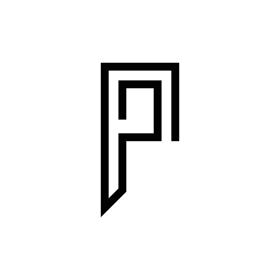 diseño moderno del logotipo del monograma de la letra p vector