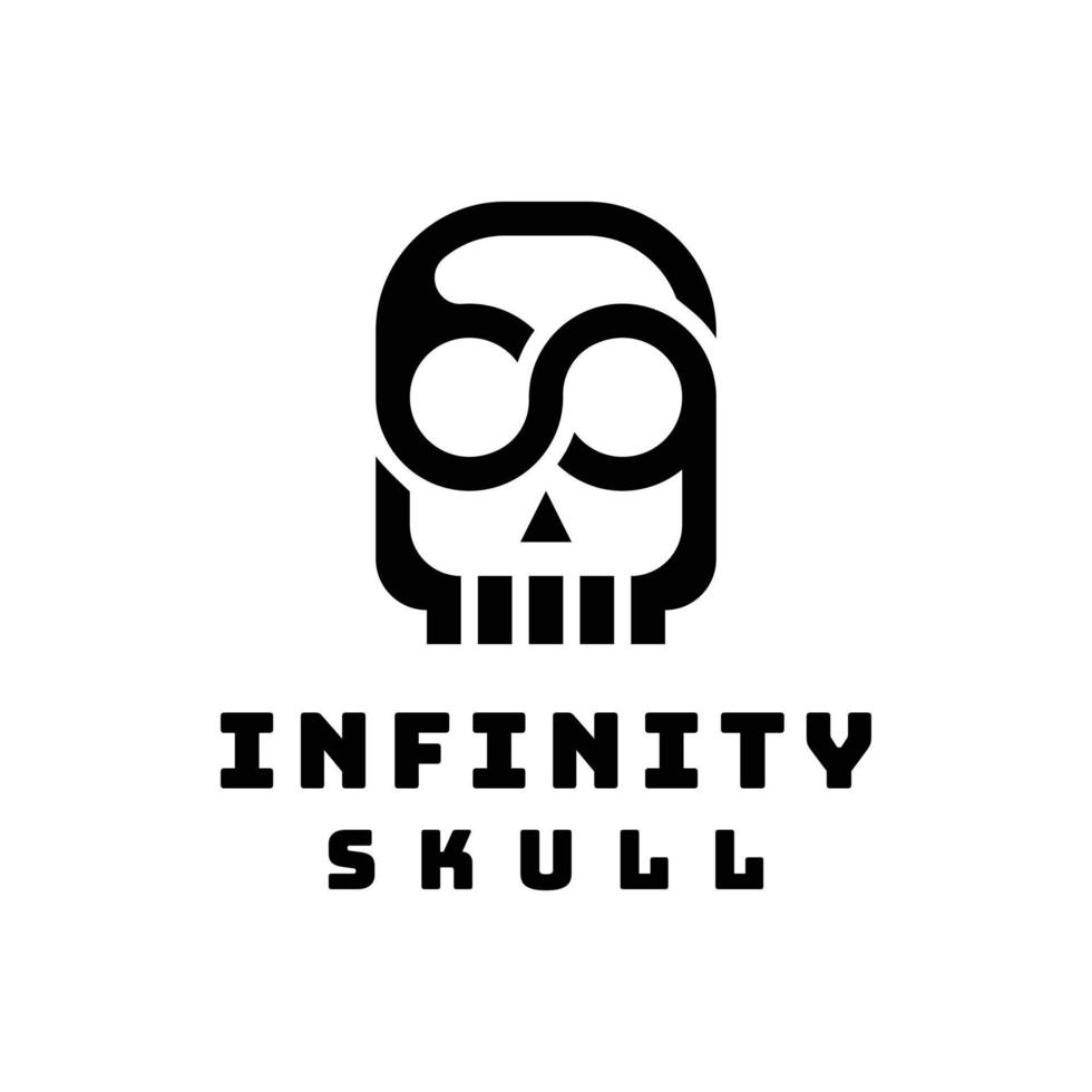 infinity skull logo design vector