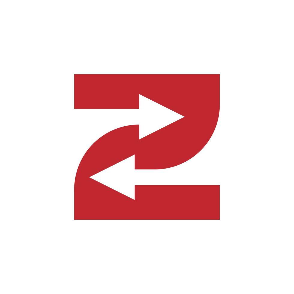letra z moderna con diseño de logotipo de flechas vector