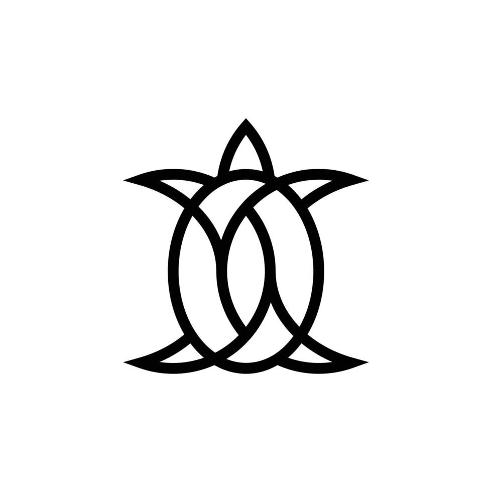 tortuga minimalista con diseño de logotipo de línea moderna vector