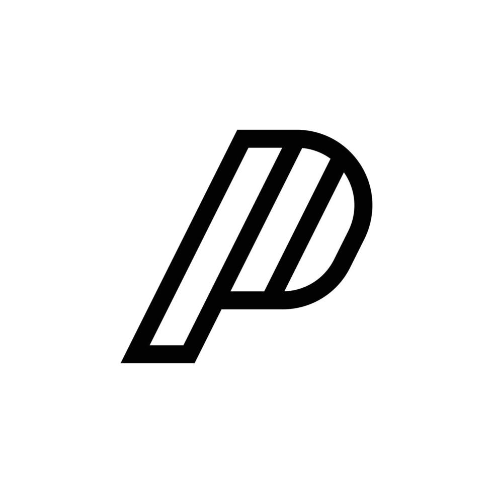 diseño moderno del logotipo del monograma de la letra p vector