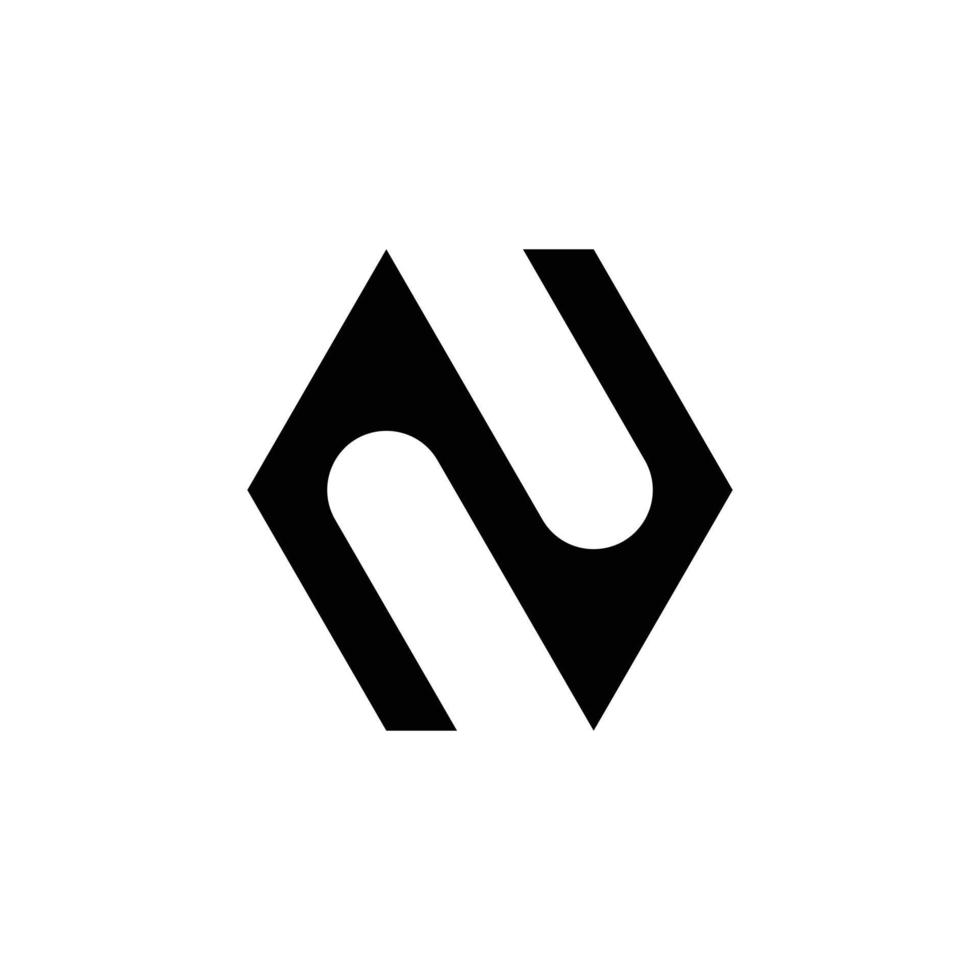 diseño moderno del logotipo del monograma de la letra n vector