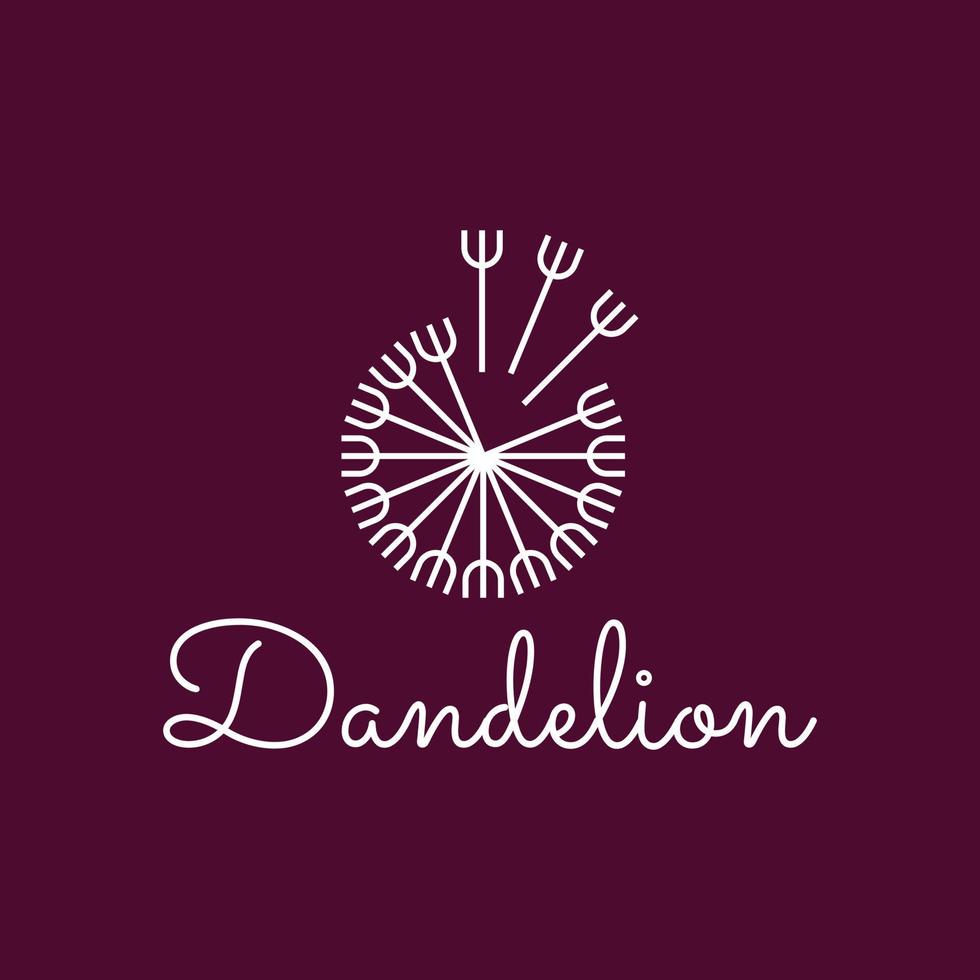 beautiful dandelion logo design vector