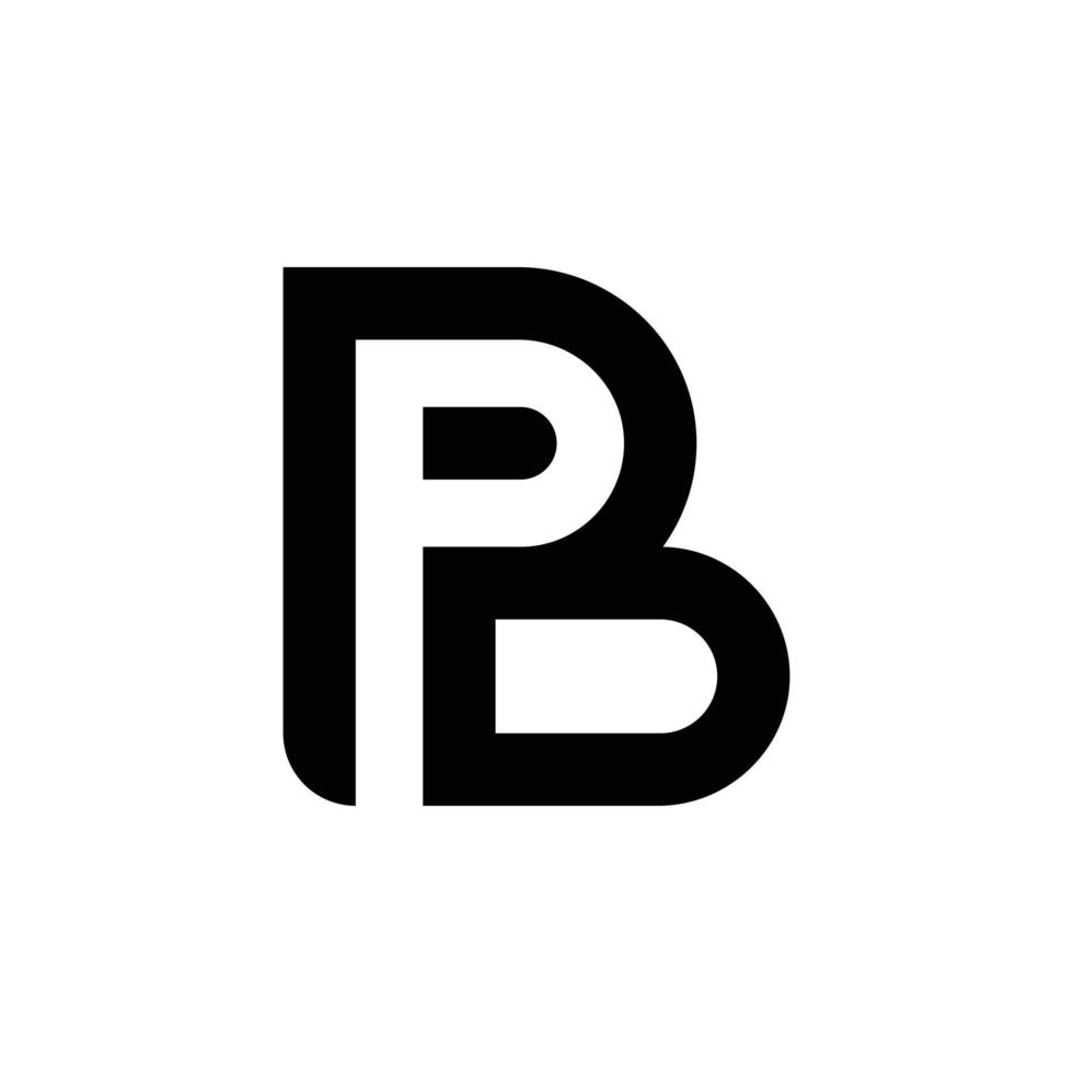 diseño de logotipo de monograma de letra pb o bp moderno vector