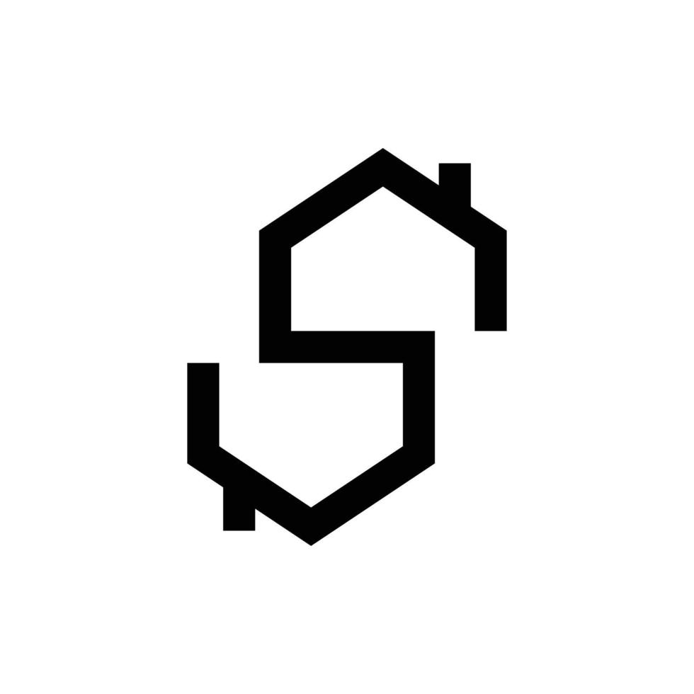 diseño de logotipo de construcción de viviendas con letra s vector