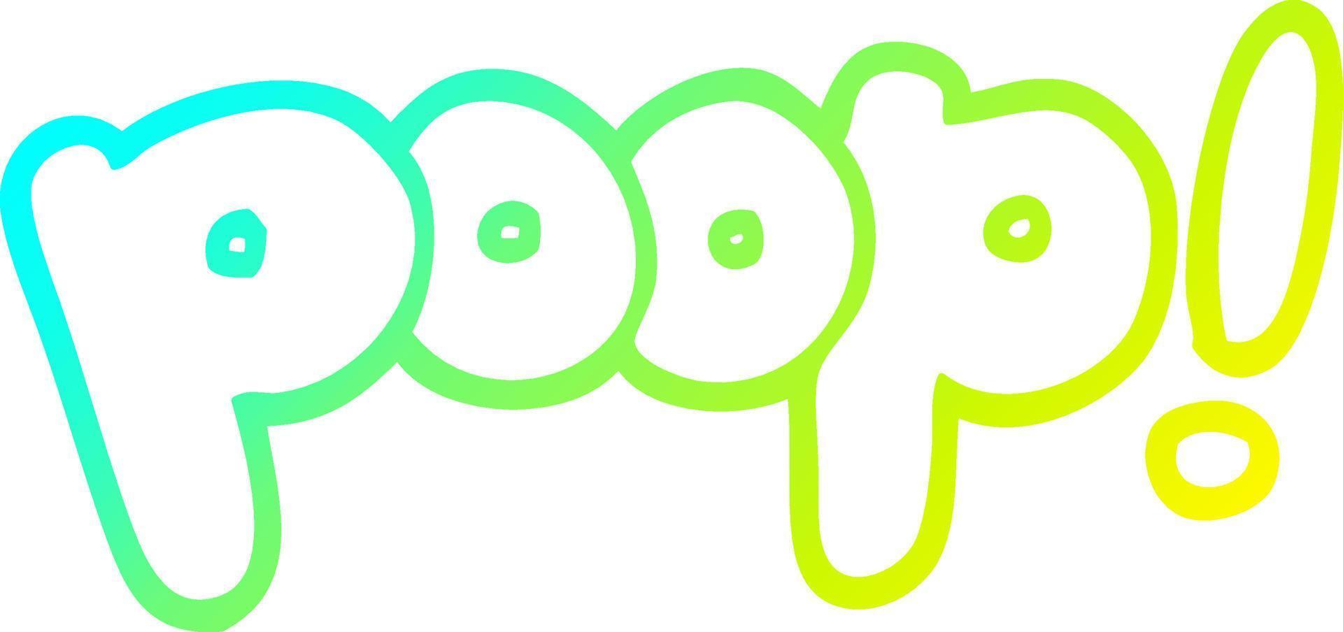 cold gradient line drawing cartoon font poop vector