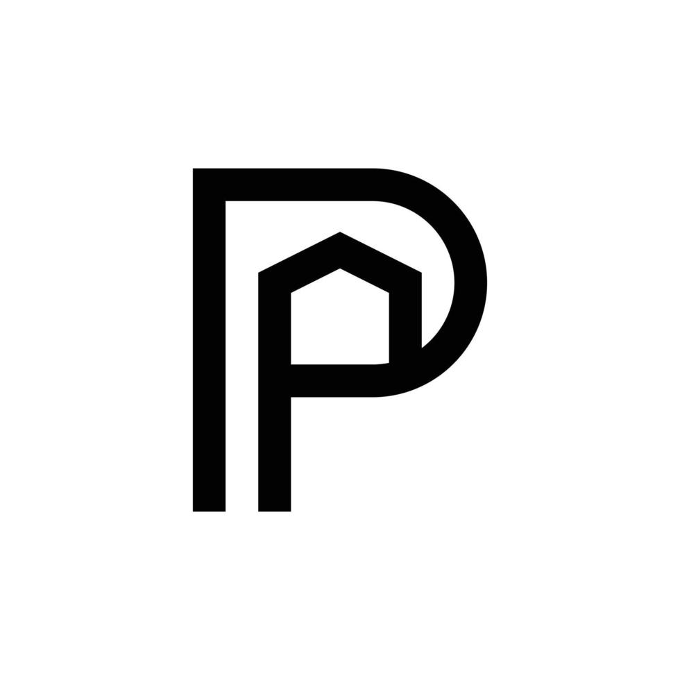 letter P home building logo design vector