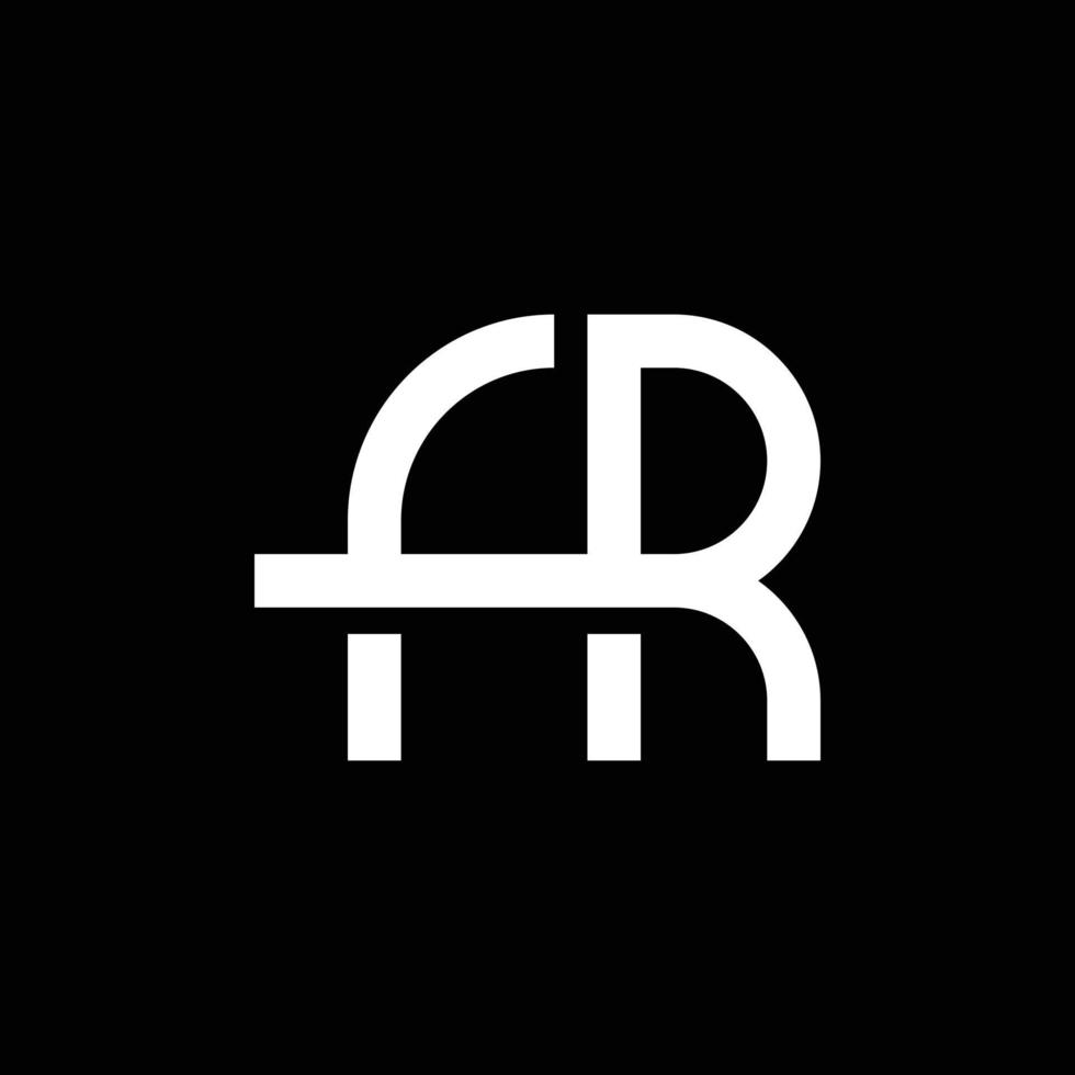diseño moderno del logotipo del monograma de la letra fr o rf vector