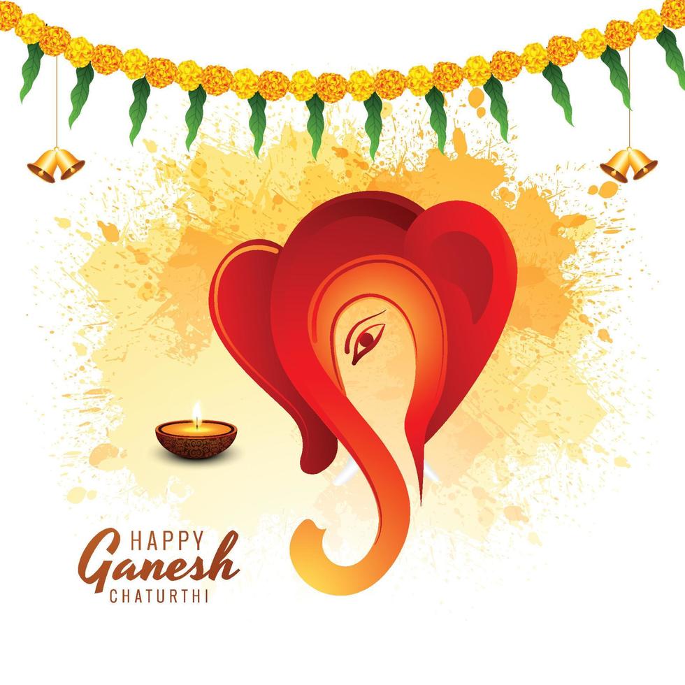 festival indio ganesh chaturthi fondo de tarjeta de vacaciones vector