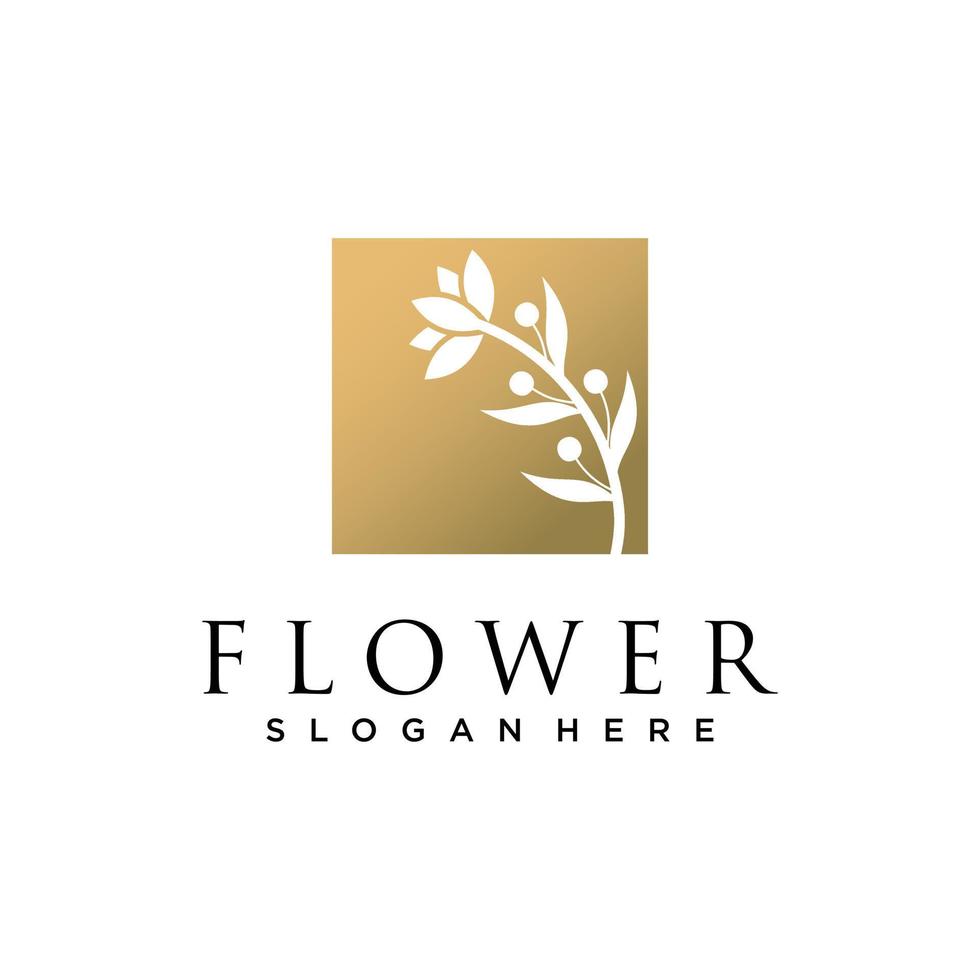 Luxury flower logo illustration with creative design vector