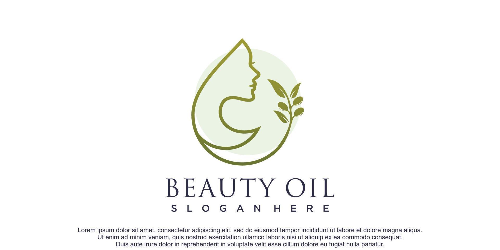 ilustración de logotipo de oliva de belleza con diseño creativo vector