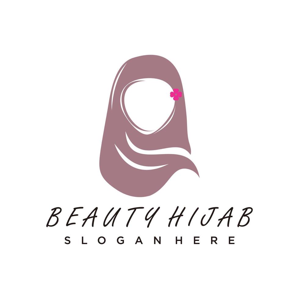 logotipo de hijab con vector premium de diseño único