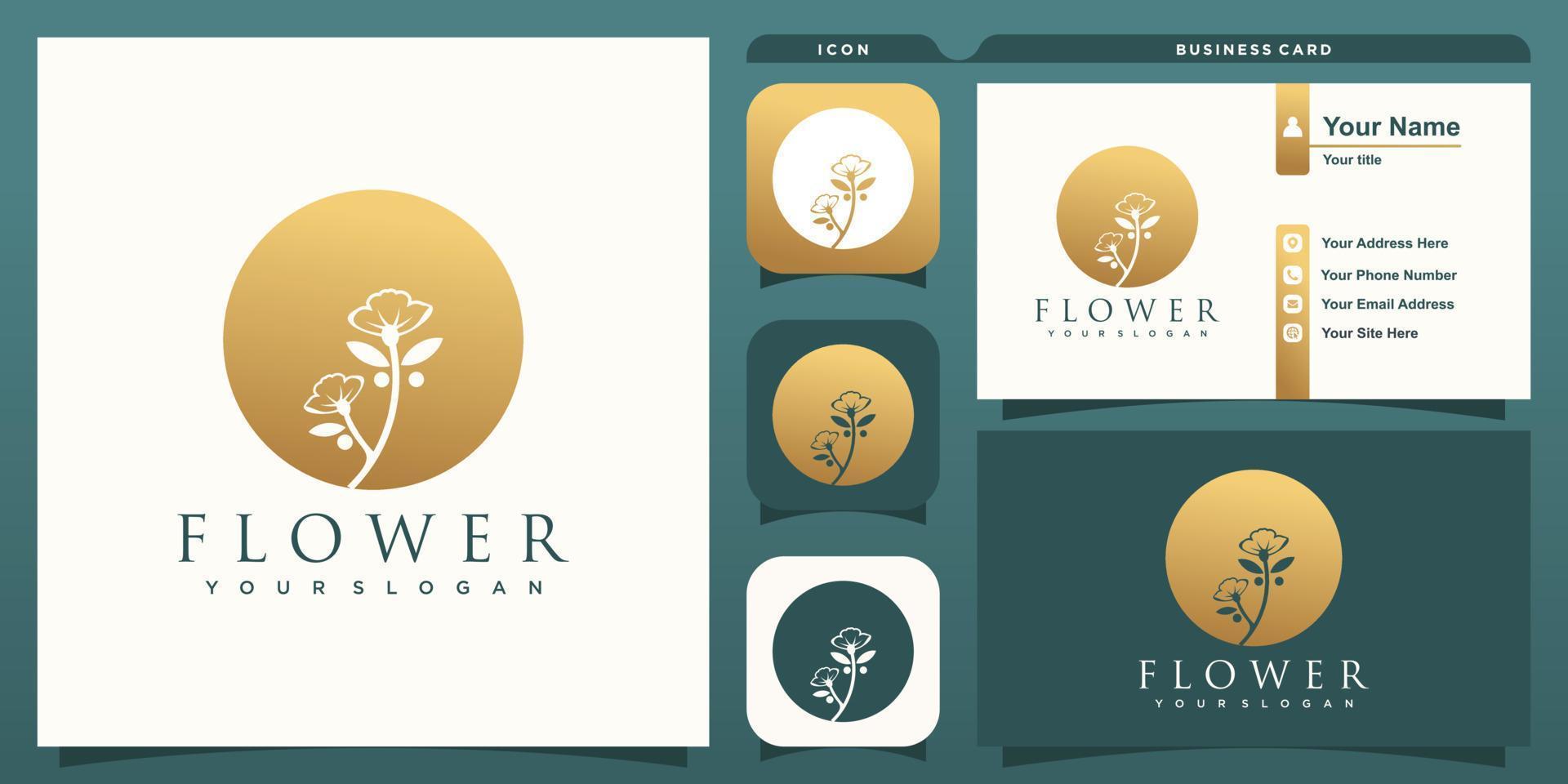 Luxury flower logo illustration with creative design vector