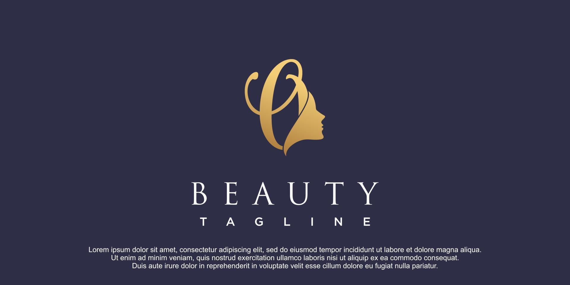 Letter o with beauty concept logo design premium vector