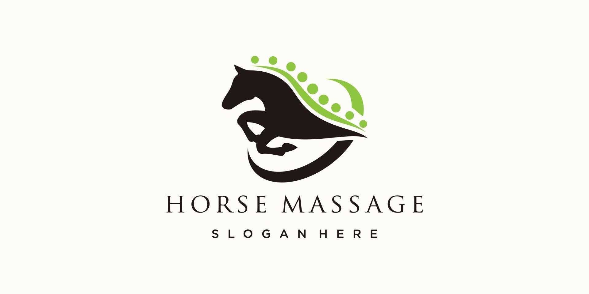 caballo masaje logo ilustración cuidado de la salud vector