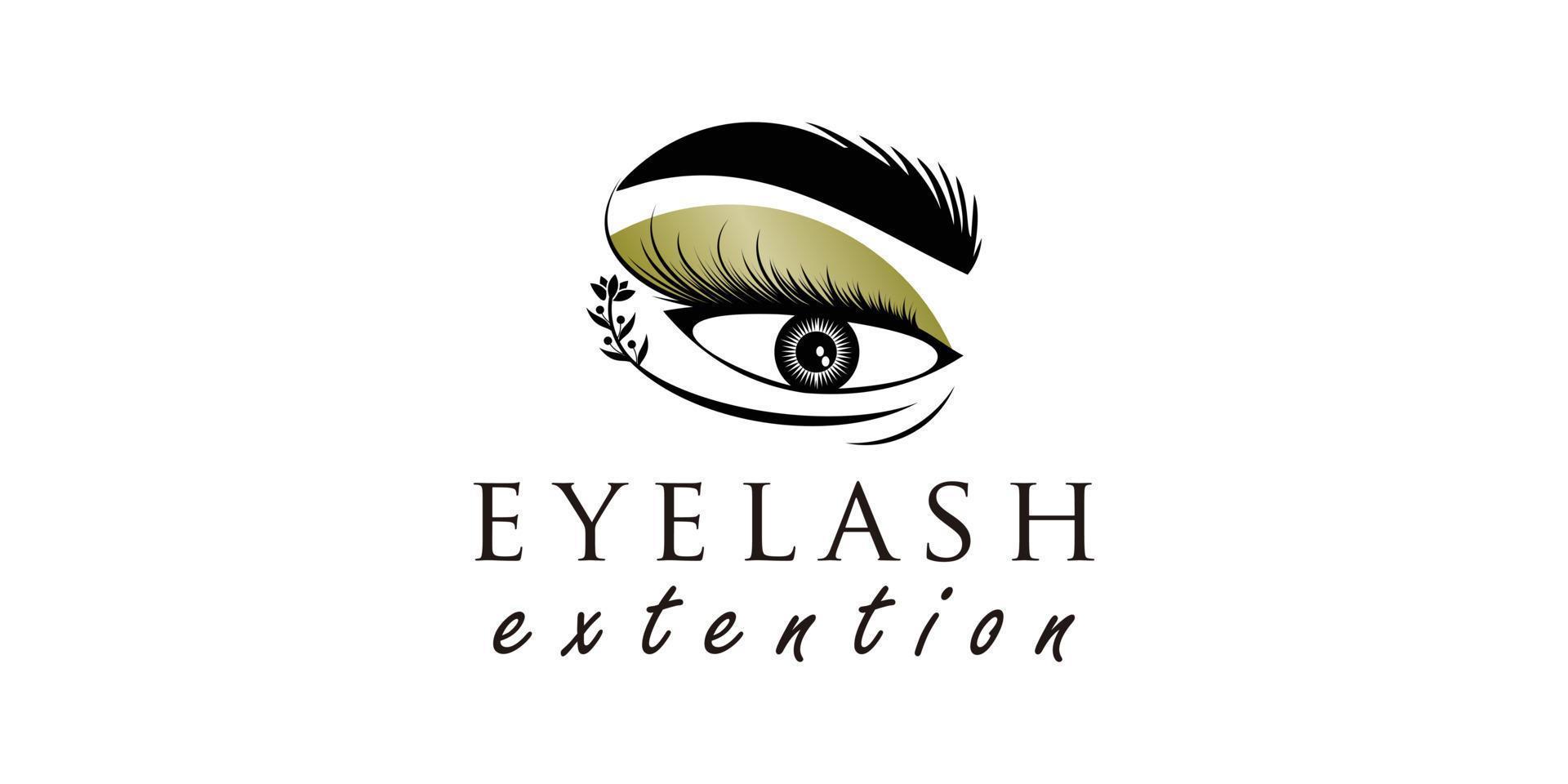 Lashes extention logo design concept for beauty business vector