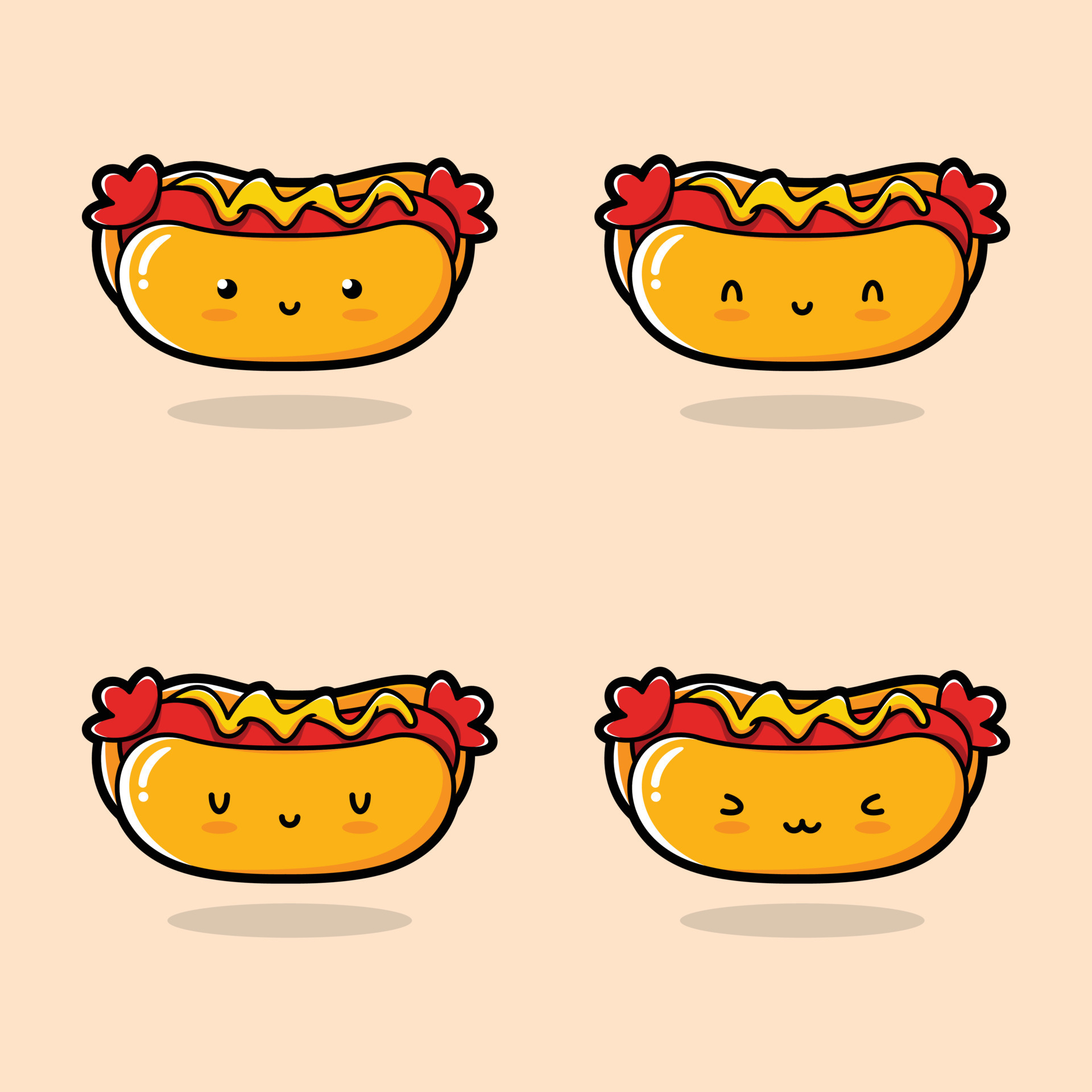 vector illustration of cute hot dog emoji 10521815 Vector Art at Vecteezy