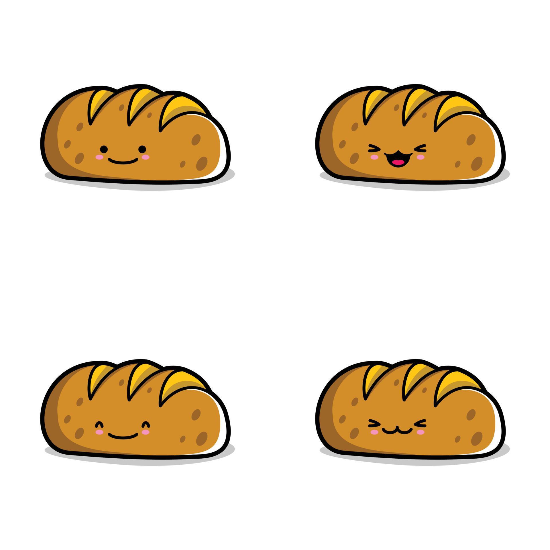 vector illustration of cute bread emoji 10521819 Vector Art at Vecteezy