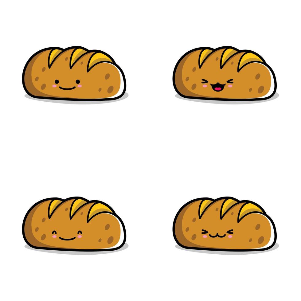 vector illustration of cute bread emoji 10521819 Vector Art at Vecteezy