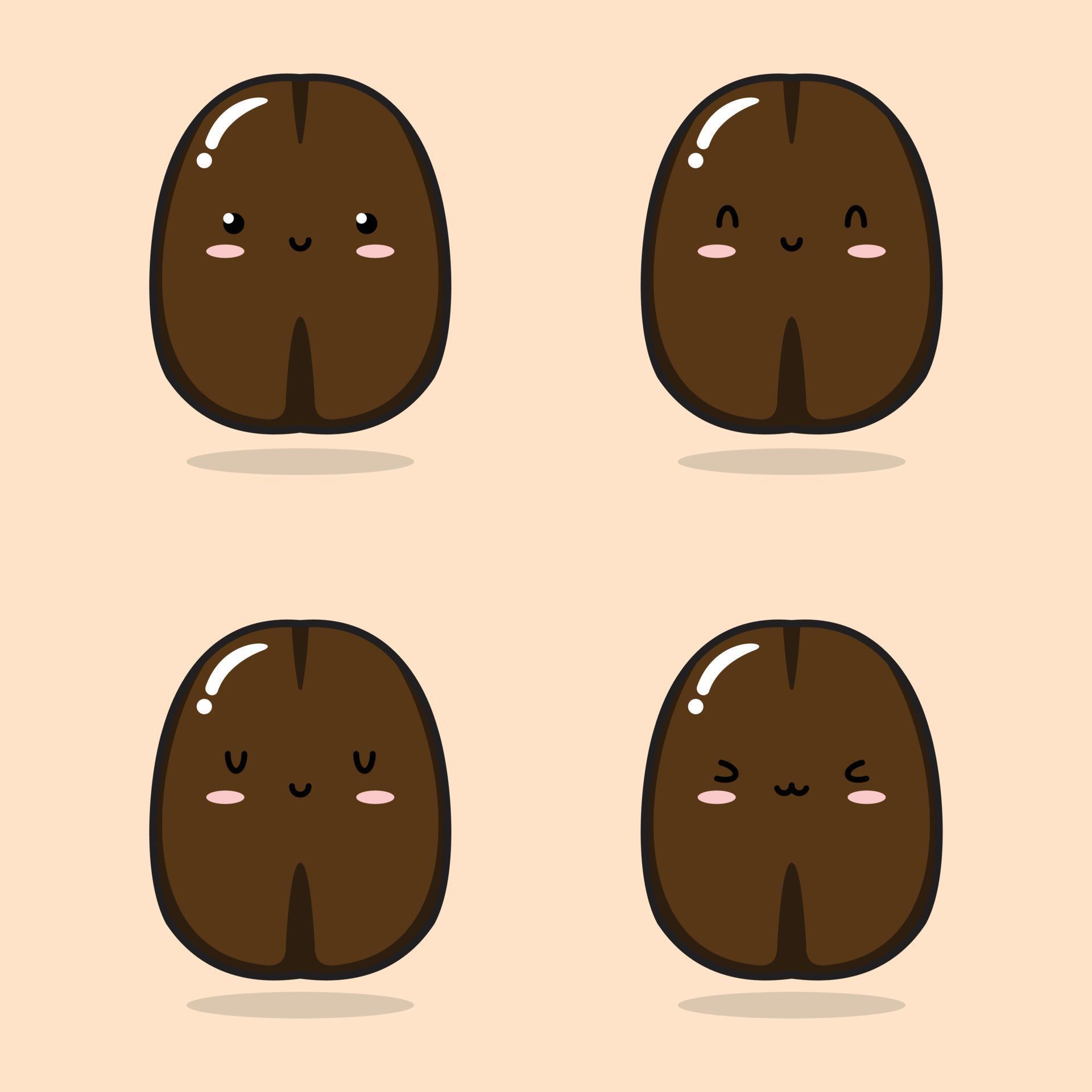 vector illustration of coffee bean emoji 10521824 Vector Art at Vecteezy