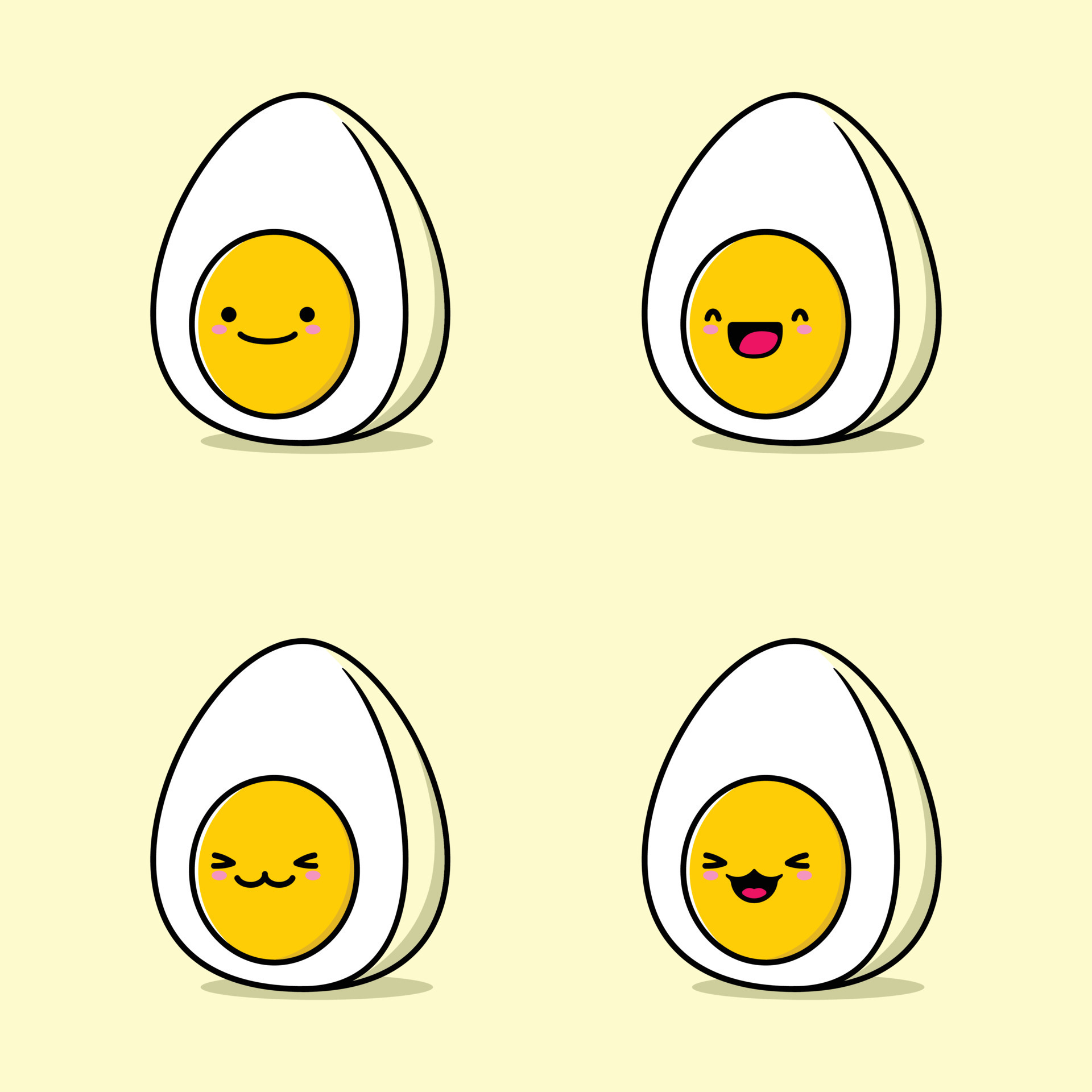 vector illustration of cute boiled egg emoji 10521828 Vector Art at