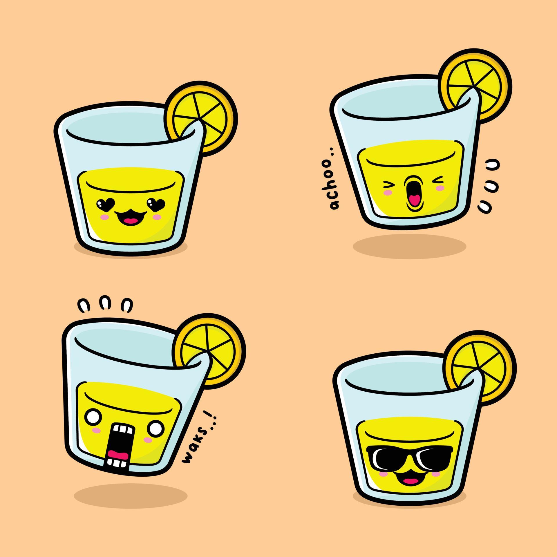vector illustration of cute lemonade emoji 10521835 Vector Art at Vecteezy