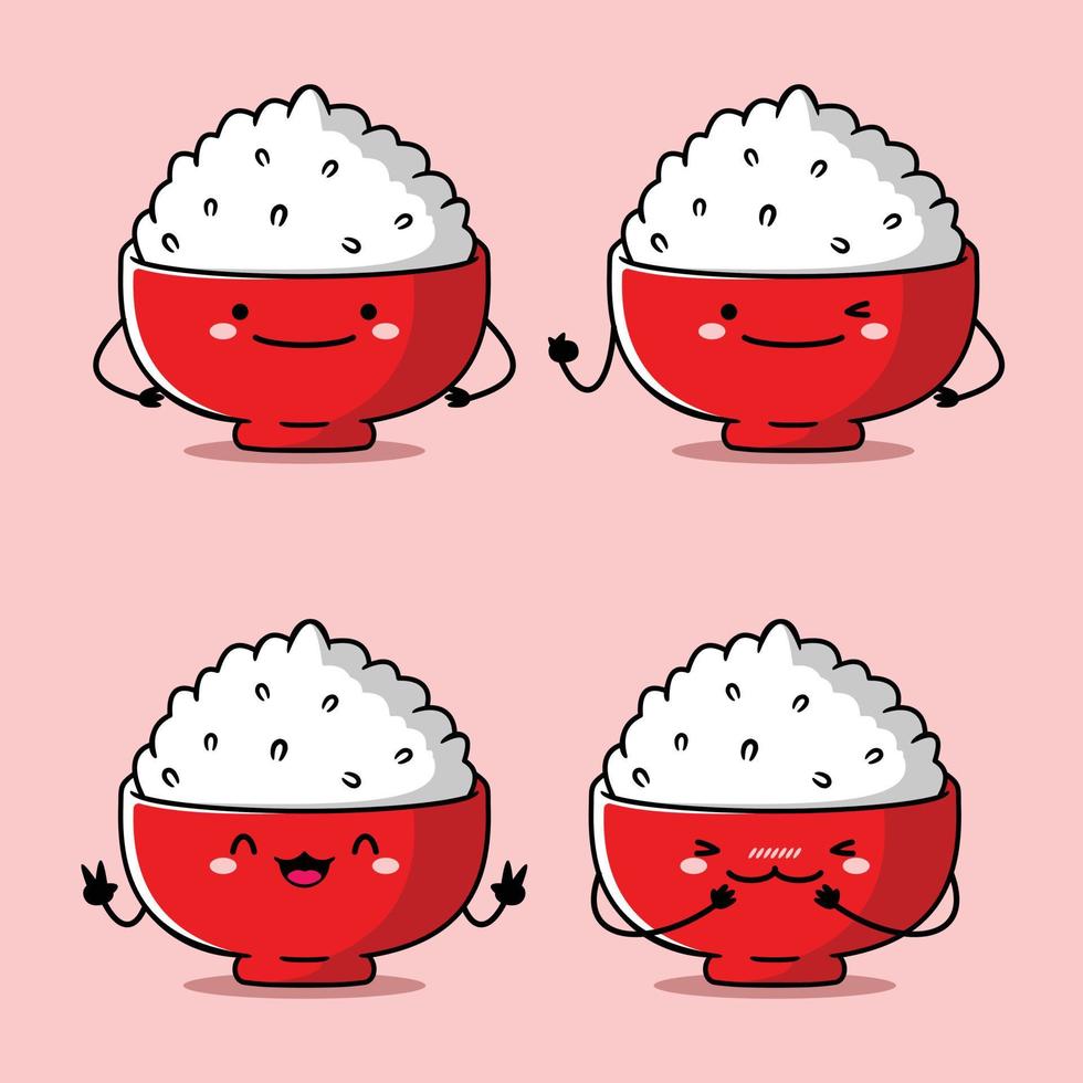 vector illustration of a bowl of rice emoji