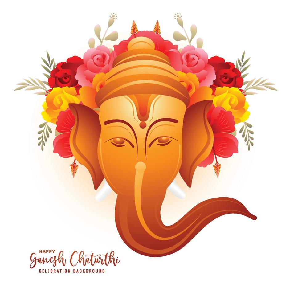 Hindu god lord ganesha festival holiday card background vector