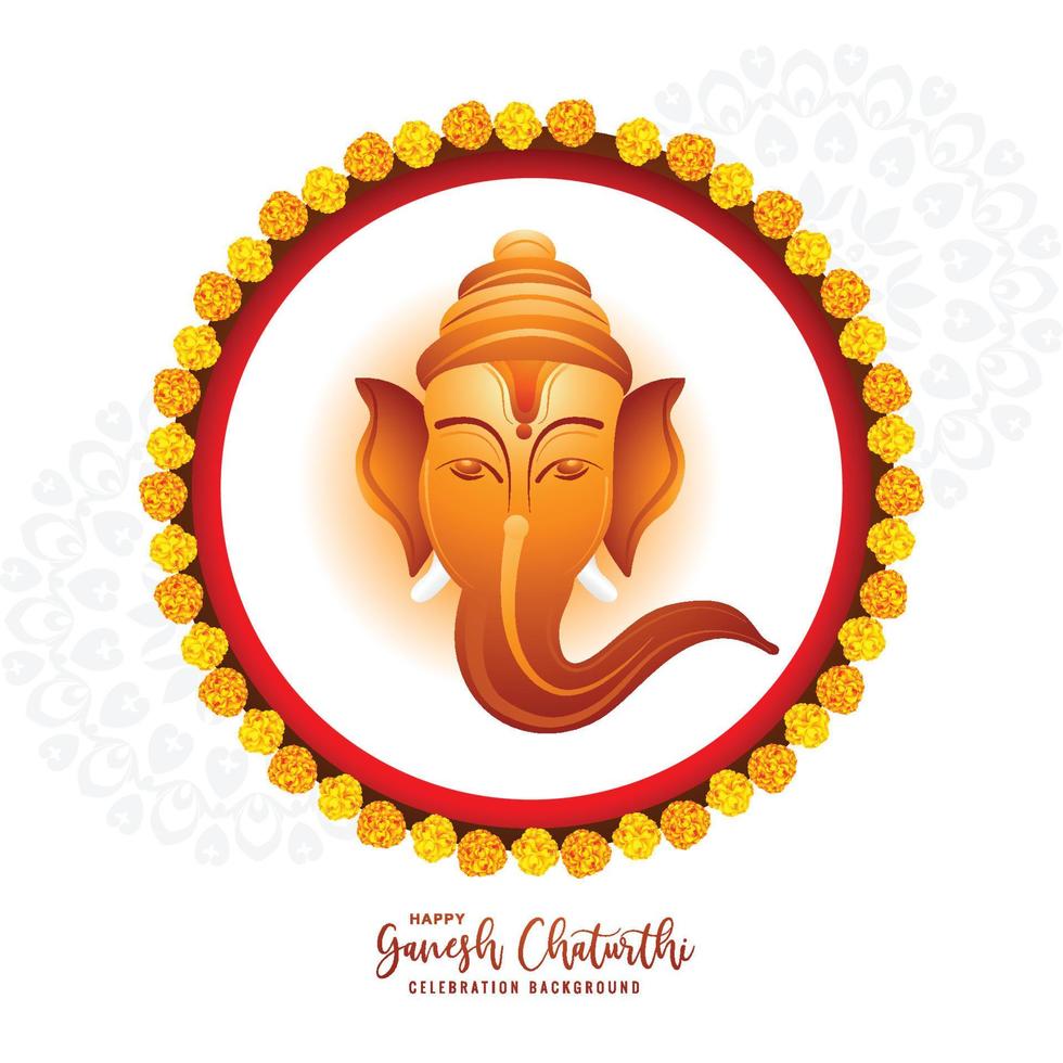 ilustración del fondo de lord ganpati para el fondo de la tarjeta navideña de ganesh chaturthi vector