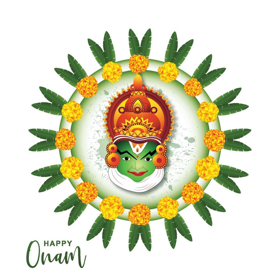 Illustration of greeting card for south indian festival onam background vector